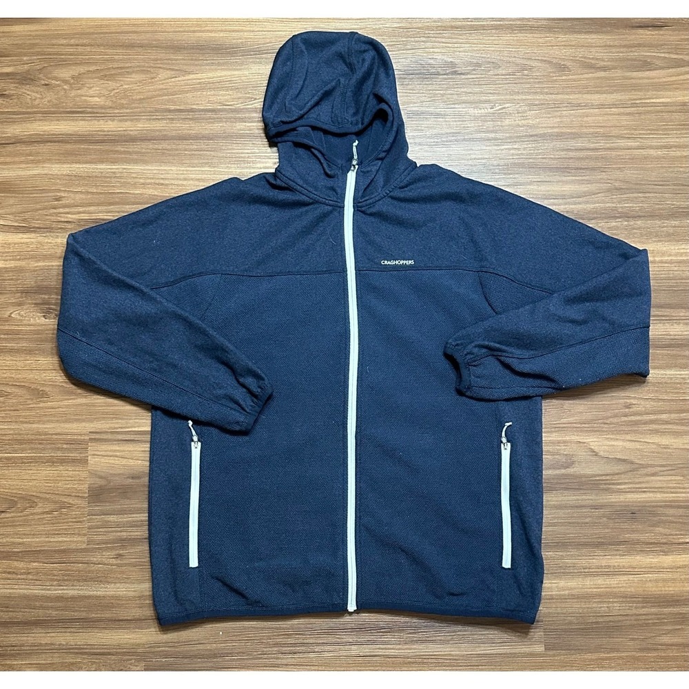 Craghoppers Mens Galway Full Zip Fleece Hoodie Jacket Navy Blue Sz 2XL